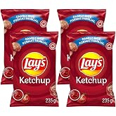 Lay's Ketchup Potato Chips Family Bag; Canadian Chips; For Sharing; 235g/8.28oz (Pack of 4) Shipped from Canada