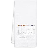 OSLYSO Fruit of The Spirit Christian Kitchen Towels, Galatians 5:22-23 Bible Verses Dish Tea Towels for Kitchen Decor, Christian Religious Gifts for Women Hand Towels for Bathroom Decor, 16x24 Inch
