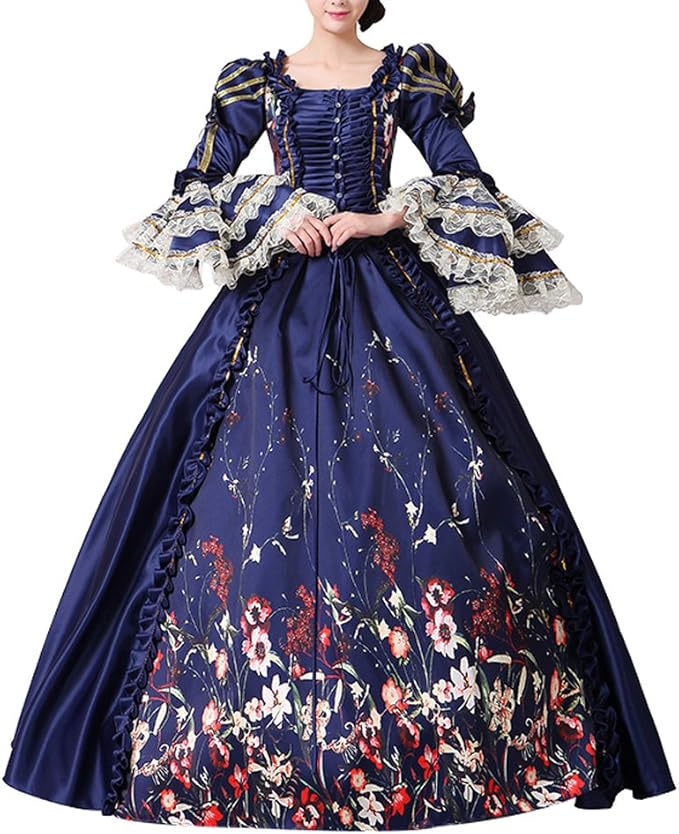 Abito Medievale Donna Stile Vittoriano Con Camicetta E Gonna (3