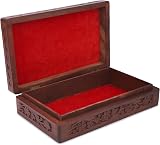 Ajuny Wooden Jewellery Box 8 x 5 Inch Hand Carved Floral Keepsake Gift Box view 6