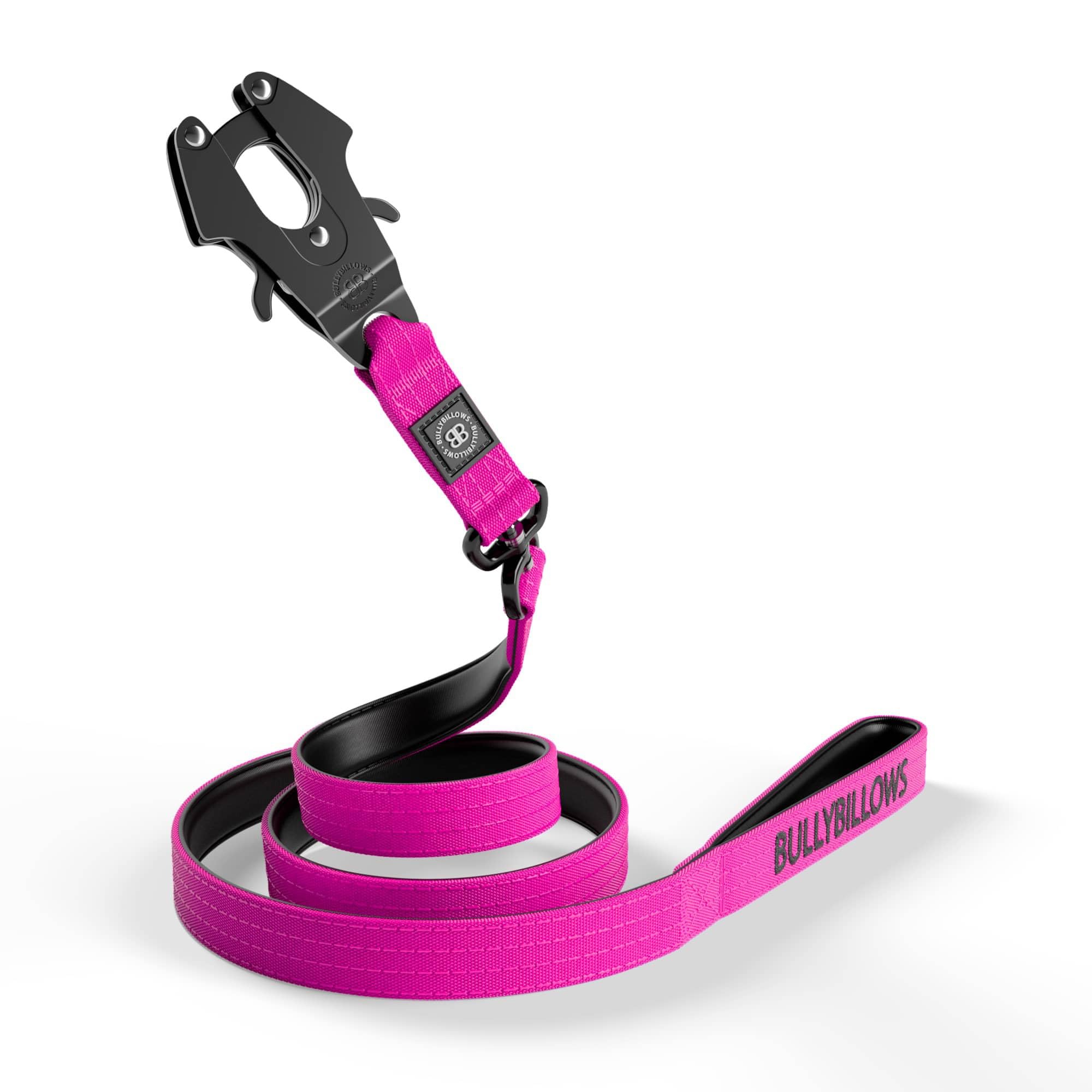 BullyBillows Anti-Tangle Swivel Combat Dog Lead | Padded Handle For Easier Walks | Anti Tangle & Pressure Tested Dog Lead | Suitable For All Dog Breeds - Magenta