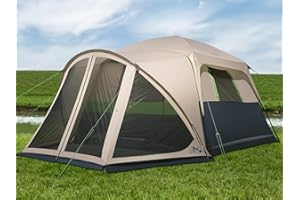 DMH OUTDOORS Tents for Camping 6/8/10 Person Camping Tent with Screen Porch, Weatherproof Large Cabin Tent with Rainfly and Carry Bag, Family Tent for Outdoor Camping and Backyard