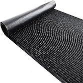 TANYOYO 4' X 6' Commercial Grade Door Floor Mat Brush Step Entrance Mat Vinyl Backed Utility Doormat Heavy Duty Floor Rugs Commercial Outdoor Carpet Indoor Entrance Mat,Black