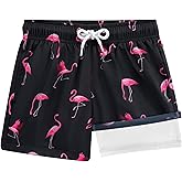 SurfTrak Swim Trunks Boys Bathing Suit with Compression Liner Swim Shorts Youth&Teen Anti-Chafe Stretch Quick Dry Size 5t-16Y
