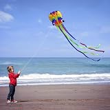HONBO Huge Rainbow Soft Octopus Kite with 200ft Line Easy to Fly view 4