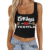 Western Cowgirl Tank Tops Women Country Music Crop Top Sleeveless Cowboy Graphic Cami Shirt