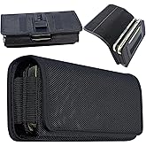 Dual Phone Case for Two Phones, Two Phone Case Holder, One Case Double Layer Holster Pouch with Belt Clip for iPhone 16 15 14 Pro Max 6.6" Large Smartphone - Black