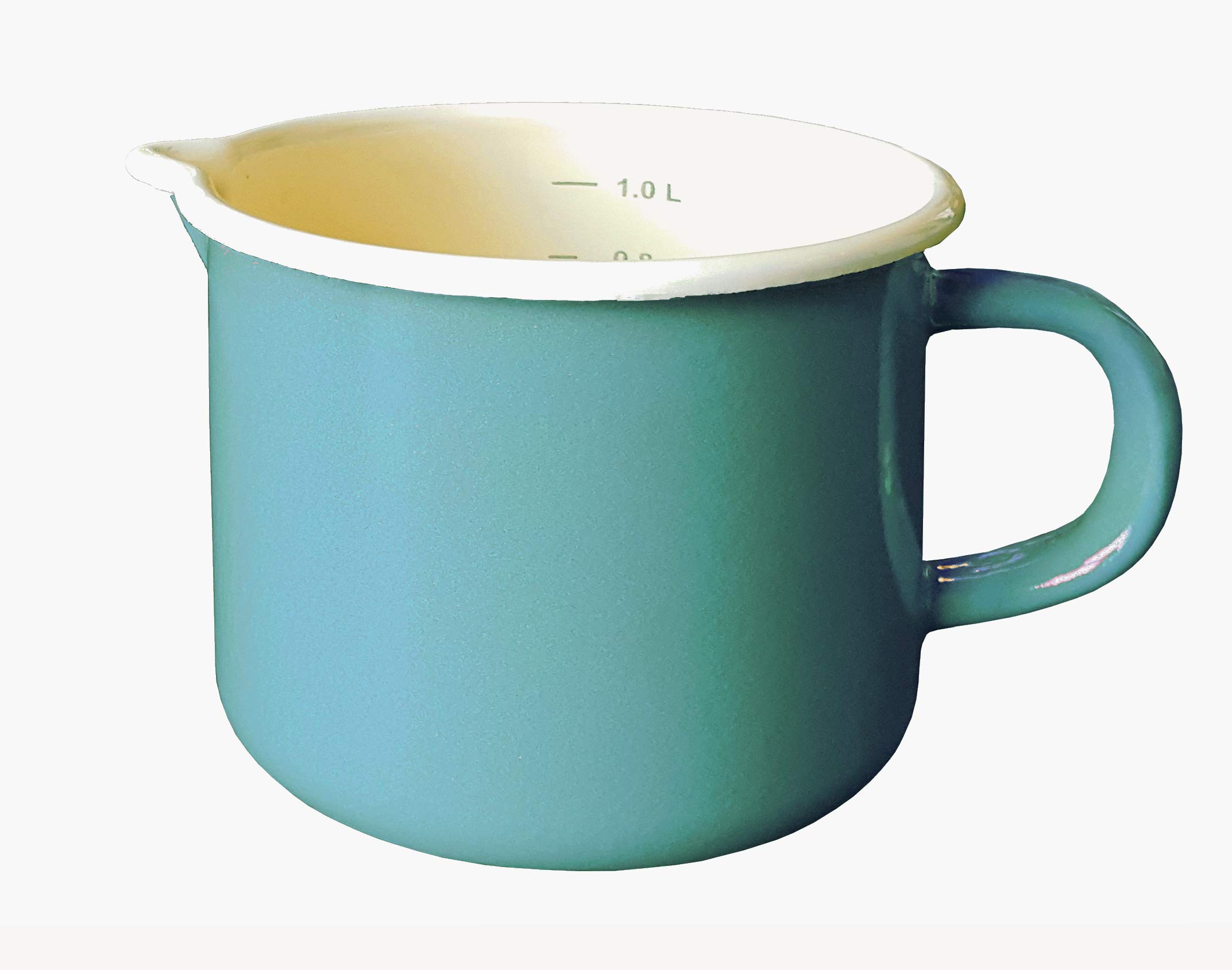 Karl Krüger Milk Pan, Enamel, turquoise, 1 litre