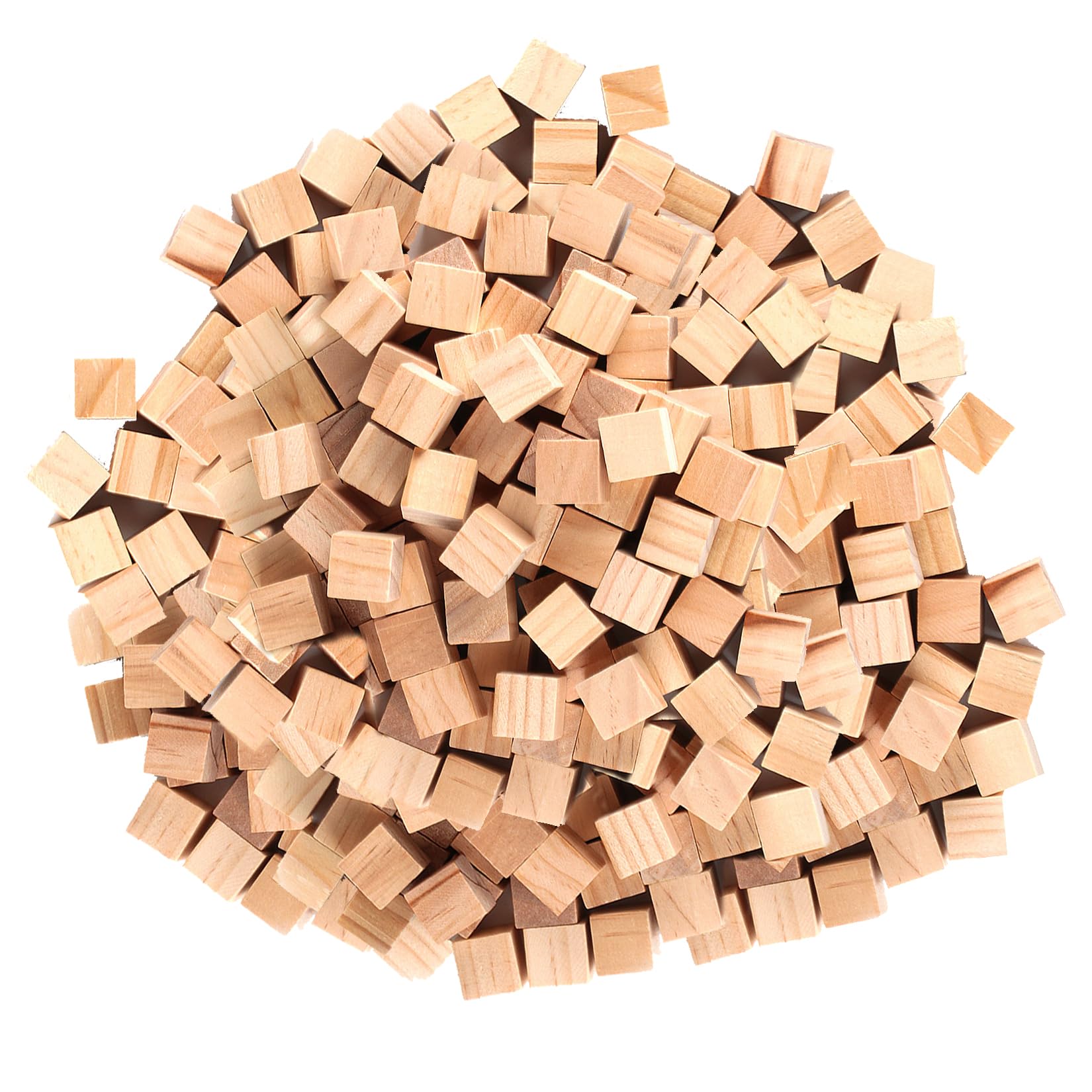 Small Wooden Cubes, 500 Pcs 10mm/0.39 Inch Wooden Blocks for CraftsWood Blocks, Unfinished Square Wood Cubes, Natural Solid Wood Square Block for Carving Puzzle Making DIY Projects Decoration