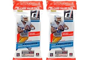 1990 DONRUSS Pair 2021 Panini Donruss NFL Football 30-Card Value Fat Cello Packs (60 Cards Total) Exclusive Press Proof Blue Parallels