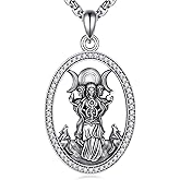 ONEFINITY Hecate Necklace 925 Sterling Silver Triple Moon Goddess Pendant Necklace Wiccan Moon Witchy Amulets Jewelry Gifts for Women