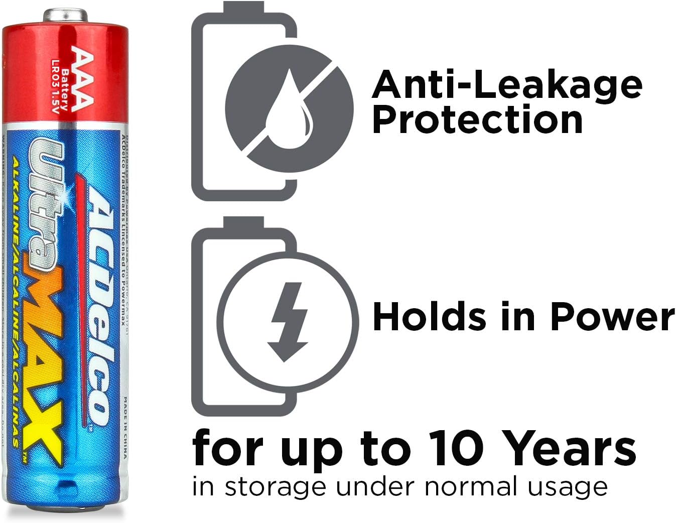 ACDelco 10-Count AAA Batteries, UltraMAX Super Alkaline Battery: Health & Personal Care