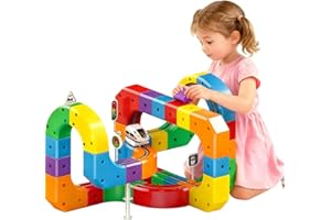 Rail Electric Train Toys, 3D Magnetic DIY Gravity-Defying Building Toy, Gravity-Defying 3D Train Set Toys, Motorized Car Bloc