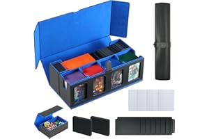 WPGEAR Trading Card Deck Case for 1600 Cards, Storage Box with Display Windows for MTG Commander, Magic Cards, PTCG, Sport Cards and Other Trading Card Games - BLUE