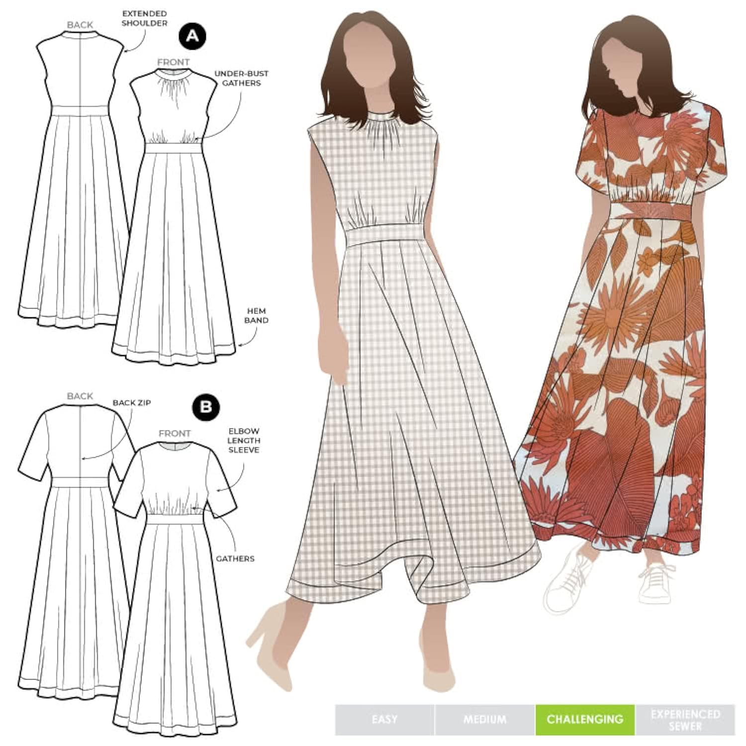 Style Arc Sewing Pattern - Trinnie Woven Dress (Sizes 18-30)