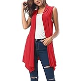 Urban CoCo Women's Sleeveless Cardigan Summer Open Front Vest Lightweight Cool Coat