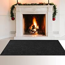 Amazon.com: Fireplace Rug Fire Resistant Rectangular Fireproof Hearth Pads  Polyester Trim Non Slip Wood Stove Mat, Protects Floors Patio from Sparks  Embers : Home u0026 Kitchen