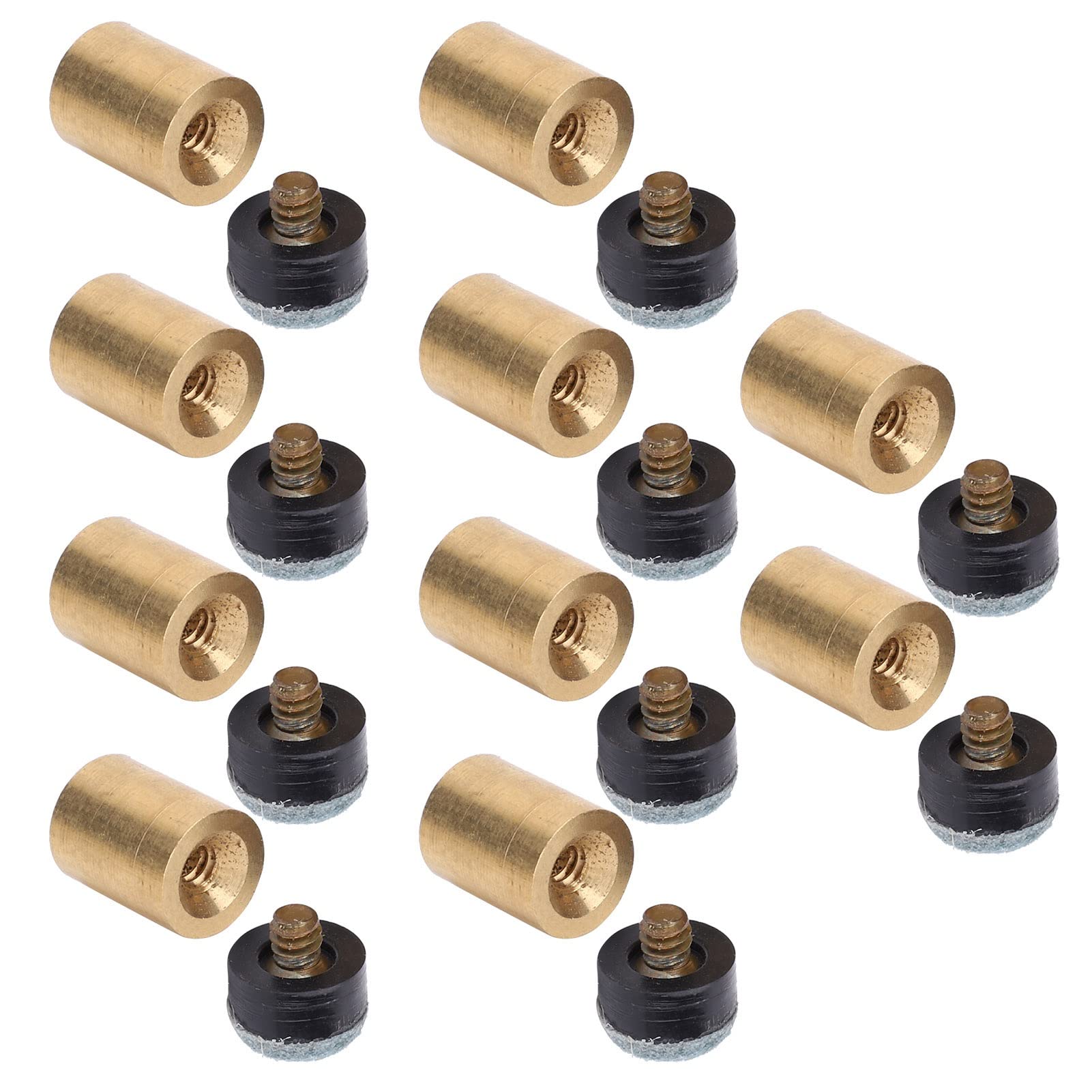 Yosoo Health Gear 10PCS Pool Cue Tips, Screw on Billiards Cue Tips, Snooker Cue Tips Replacement Snooker Pool Cue Brass Ferrules Stick on Tips