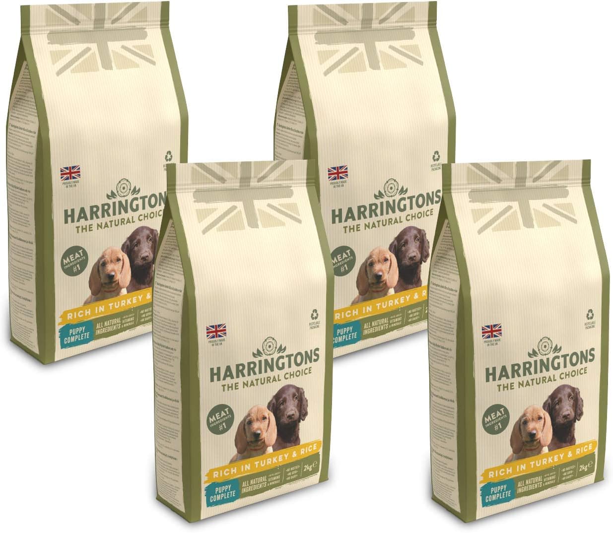 Harringtons Complete Dry Puppy Food Rich In Turkey & Rice 2kg, Pack of 4 - Image 3
