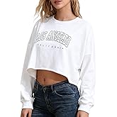 Amazhiyu Women’s Cropped Hoodie Pullover Long Sleeve Crewneck Crop Tops Oversize Fit