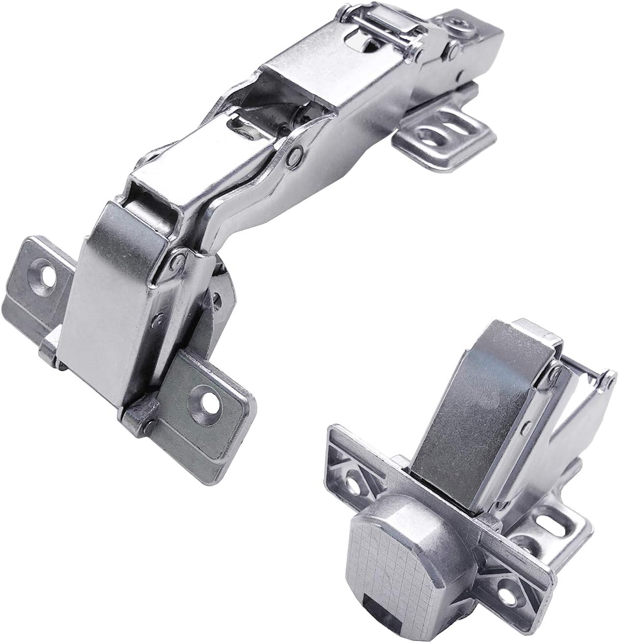 LOOTICH 165 Degree Full Overlay 35mm Hinges with Hydraulic Damper for Kitchen Cabinet Cupboard Wardrobe Door Metal Soft Close Hinge with Cushioning and Buffering Pack of 4 - Image 5