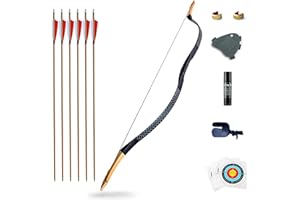 KAINOKAI Traditional Handmade Longbow Horsebow,Hunting Recurve Archery Bow,Recurve Bow Set