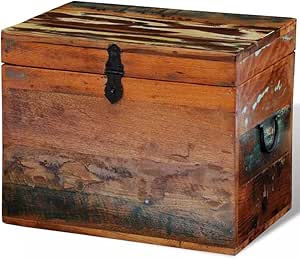 vidaXL Caja de Almacenaje Madera Reciclada Marrón Baul Cofre ...