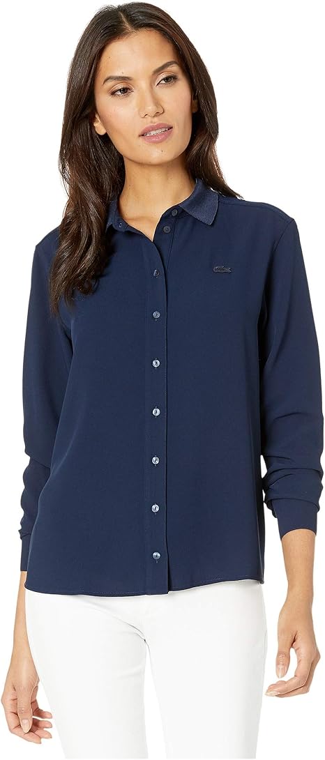 Amazon Lacoste ラコステ トップス サイズ 8 Eur40 Xonesize シャツ Long Sleeve Basic Tunic Shirt Navy Blue レディース 並行輸入品 シャツ ブラウス 通販
