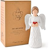 LAGAHS Angel Figurines and Statues for Women, Guardian Resin Angels Statue Holding a Heart for Thanksgiving Christmas Home Decor Gifts Ornaments