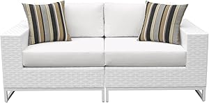 TK Classics MIAMI-02a Elegant Miami 2 Piece Outdoor Wicker Patio Furniture (Set of 2), Sail White