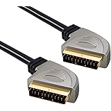 SCART Cable Neoteck 1.5m 24K Gold Plated SCART to SCART Cable Fully Wired Shielded 21 Pin Lead Wire with Aluminum Metal Casing Male to Male for HDTV STB PS3 Sky DVD VCR TV Blu-ray Set-top Box HD