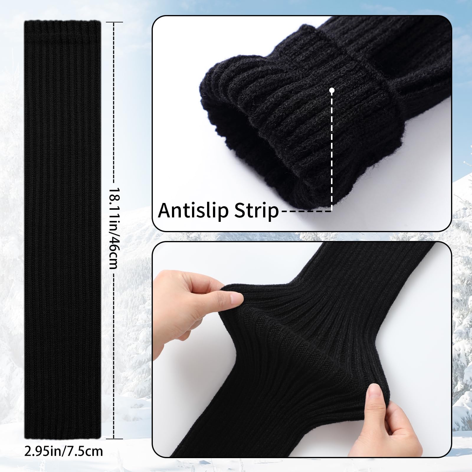 Passionbility Leg Warmers for Women - Leg Warmers 80s Ribbed Knitted Long Socks for Party Sports