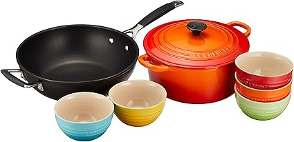 Amazon Amazon Co Jp 限定 Le Creuset ルクルーゼ 両手鍋 22cm オレンジ フライパン 食器セット 7個入 両手鍋 オンライン通販