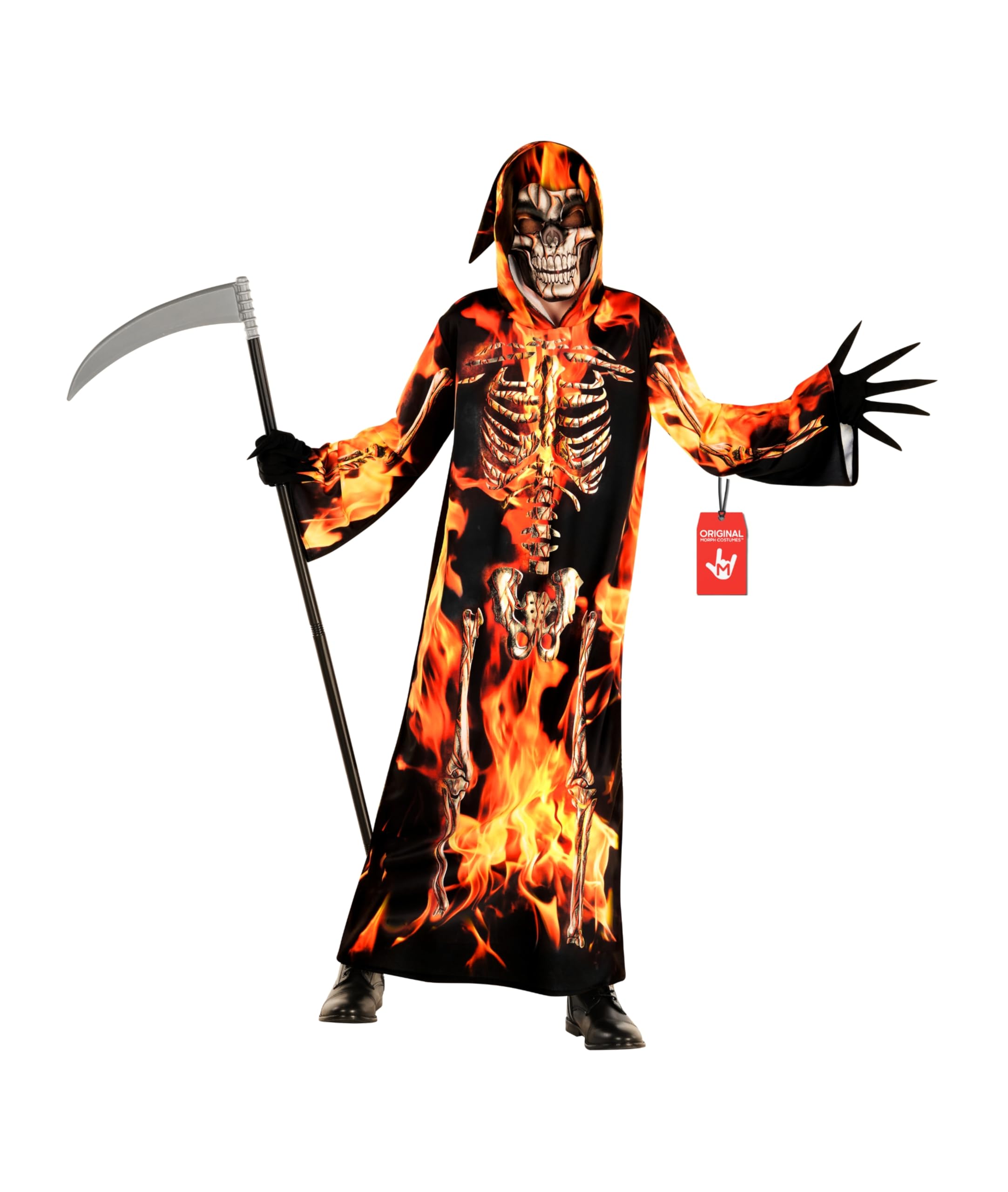 Morph Fire Grim Reaper Costume, Grim Reaper Costume Kids Boys, Skeleton Reaper Costumes Kids, Halloween Costumes For Kid, T2