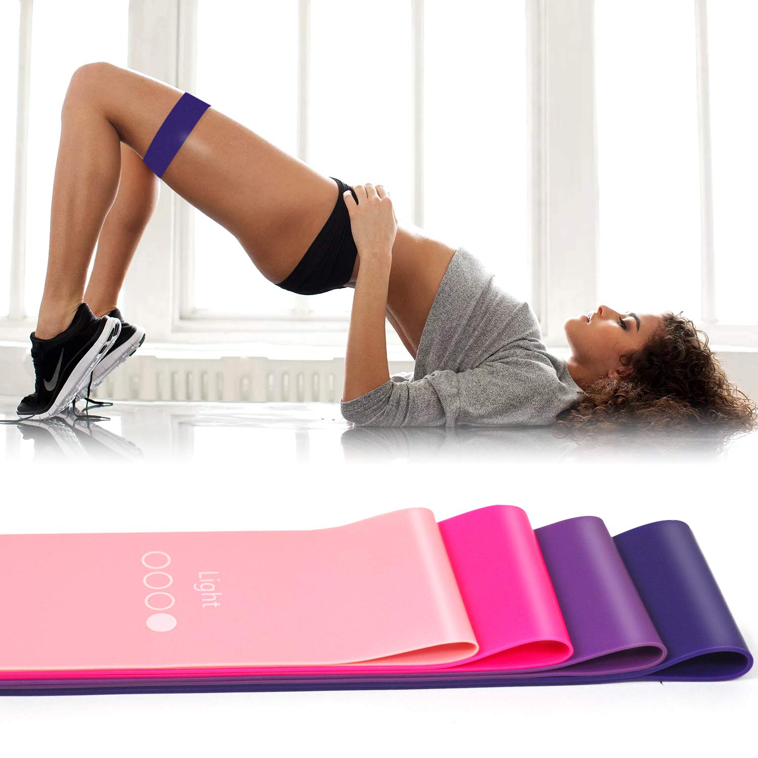 Mini Loop Resistance Bands with User Guide and Carry Bag, Exercise Bands for Legs and Butt Stretching Workout Home Yoga Fitness Training Equipment 12