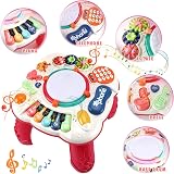 Cemirk Baby Activity Table 6-12 Months Red 30cm Educational Music Table view 2