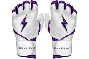 BRUCE BOLT Chrome Series Long Cuff Batting Gloves - Multiple Colors - Adult & Youth Sizes