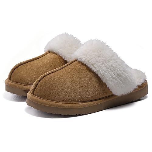Litfun Women's Fuzzy Memory Foam Slippers Fluffy Winter House