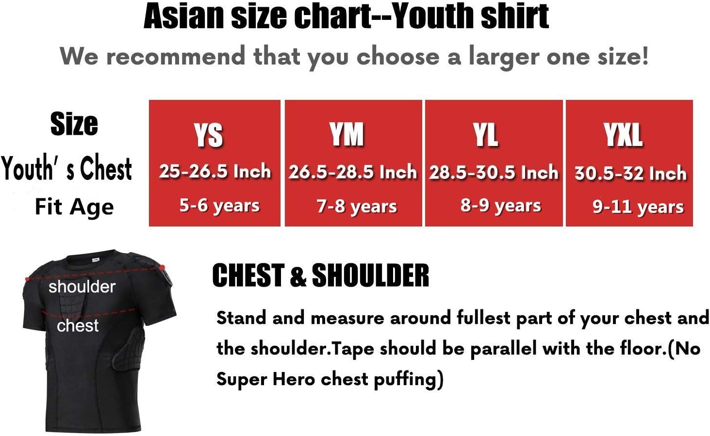 DGXINJUN Padded Compression Shirt Chest Protector Parkour Extreme Exercise Suit for Boys : Clothing