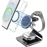 Bonola Wireless Charger for Samsung: Magnetic 3 in 1 Wireless Charging Station for Samsung S25 S24 Ultra S23 S22 S21, Aluminum Alloy Charger Dock Stand for Galaxy Watch Ultra/7/6/5/4, Buds 2/2 Pro