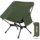 TOBTOS Ultralight Camping Chair, Portable Folding Chair Support 330 lbs, Compact Backpacking Chair with Carry Bag for Hiking Travel (Green)