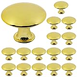 SWZHAI 16 Pcs Gold Cabinet Knobs, Brushed Brass