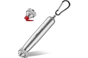 Hiboom Adjustable Lumber Crayon Holder for 1/2" Round or Hexagonal Crayons, Heavy Duty Construction Carpenter Metal Crayon Holder with Spring D Rings Buckle, Contoured Grip Handle(Silver)