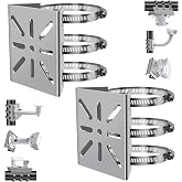 2pcs Universal Wall Mounting Bracket with 6 Loops | Stainless Steel Vertical Pole Mount Adapter for CCTV Security Camera PTZ Dome Indoor Outdoor AP Access Point Client CPE