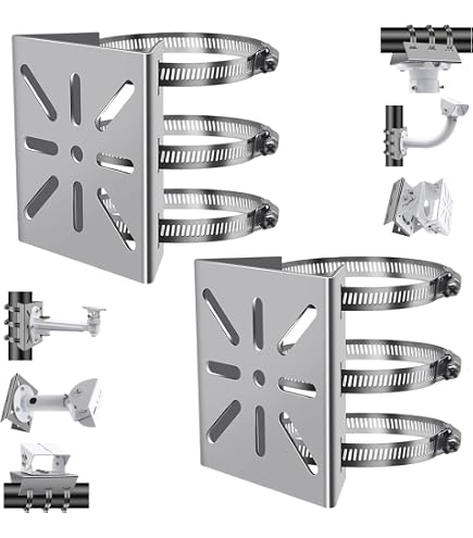Smseace 304 Stainless Steel Pole Mounting Kit – Adjustable 50-200mm Clamp Brackets (7.9 X 1.9 Inch) For Circuit Breaker Boxes, Junction Boxes & Outdoor Electrical Enclosures