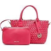 Anne Klein womens Anne Klein Woven Small Tote With Pouch