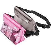 HEETA 2/3/4 Pack Waterproof Pouch with Waist Strap, Screen Touchable Dry Bag with Adjustable Belt for Phone Valuables for Kayaking, Swimming, Snorkeling, Boating, Fishing, Surfing & Beach