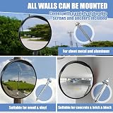Eidoct Convex Safety Mirror 30cm 12" Wide Angle Driveway Garage Traffic Wall view 4