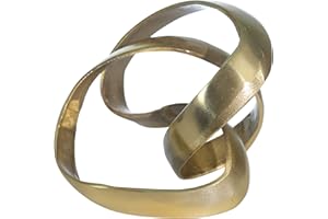 Sagebrook Home 7" Metal Knot Sculpture - Contemporary Abstract Knotted Metallic Gold Table Decor for Home or Office Accent - Elegant Home Decor