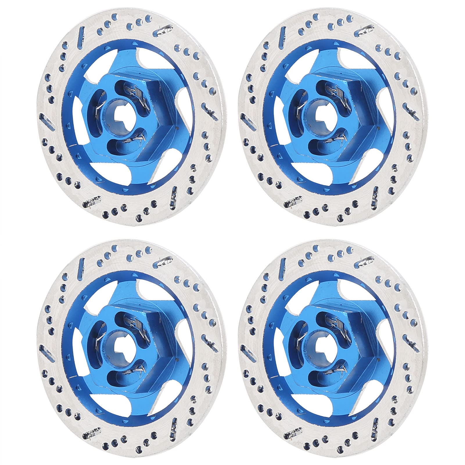VGEBY Brake Disc, 4PCS Universal Aluminum Alloy RC Car Brake Disc Metal Hex Adapter for 1/10 Remote Control Car(Dark Blue) Model Car Accessories Model Car Accessories Model Toy